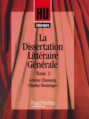 cover image of La Dissertation littéraire générale